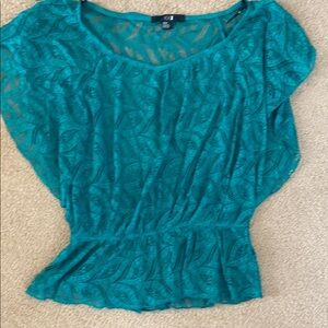 Teal Lace Women's Top